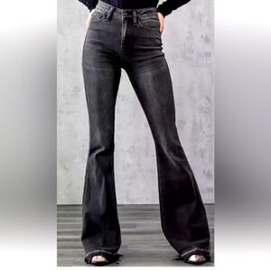 Buckle Bridge By Gly Distressed Black Flare Jeans Women’s Size 32 X 35